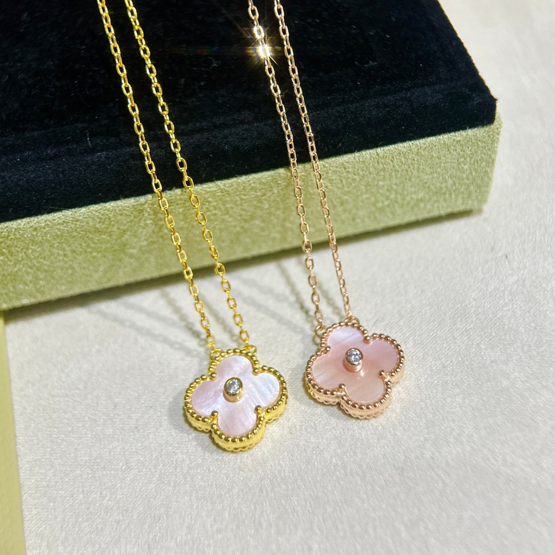Van Cleef & Arpels Sweet Alhambra Pink Clover Necklace