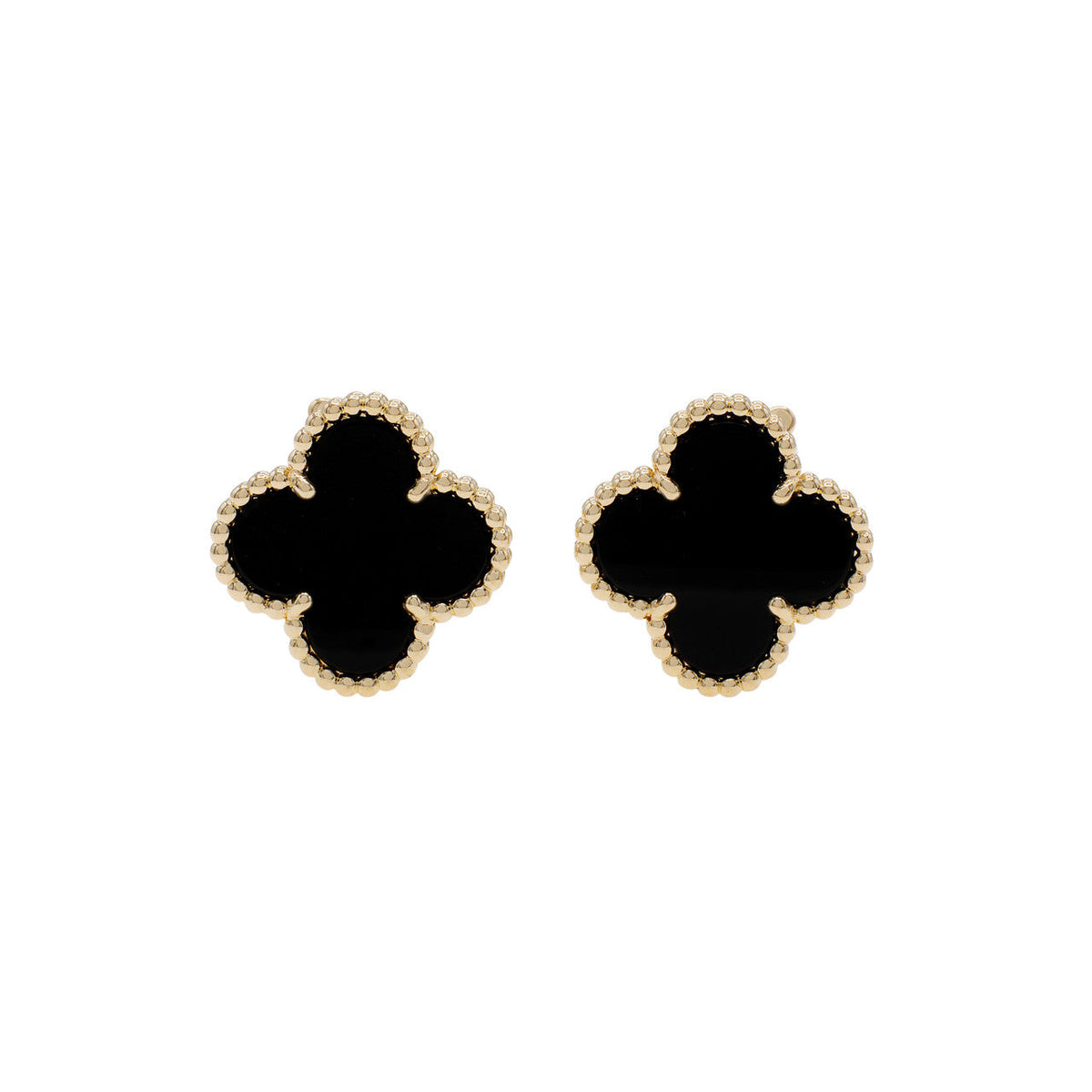 Van Cleef & Arpels Vintage Alhambra Black Stone Earrings