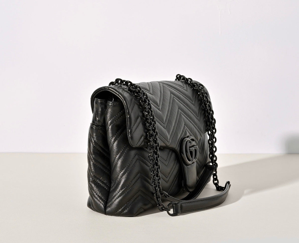 Gucci GG Marmont Pleated Calfskin Shoulder Bag